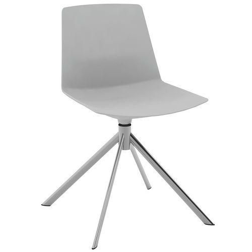 Chaise CLUE coque polypro gris piètement étoile chromé thumbnail image 1
