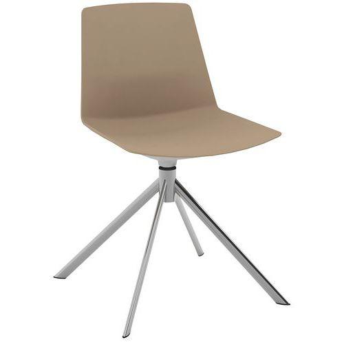 Chaise CLUE coque polypro taupe piètement étoile chromé thumbnail image 1