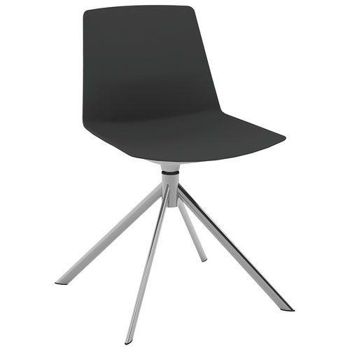 Chaise CLUE coque polypro noir piètement étoile chromé thumbnail image 1