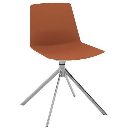 Chaise CLUE coque polypro chocolat piètement étoile chromé thumbnail image 1