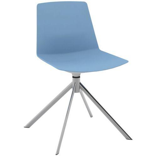 Chaise CLUE coque polypro gris bleu piètement étoile chromé thumbnail image 1