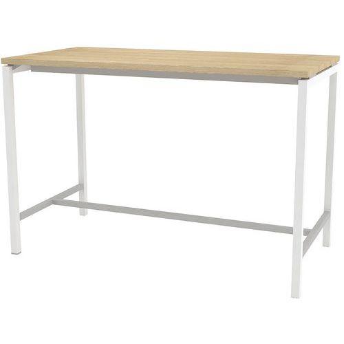 Illustration de : Table réunion haute Creo 160 pied blanc Quadrifoglio