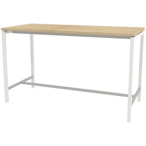 Illustration de : Table réunion haute Creo 180 pied blanc Quadrifoglio