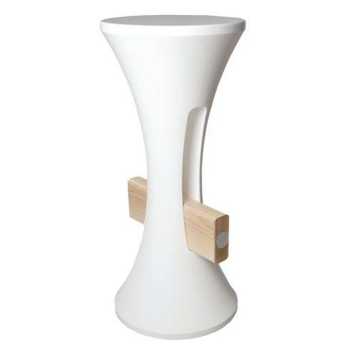 Tabouret Tambar polyéthylène blanc et repose pied bois thumbnail image 1