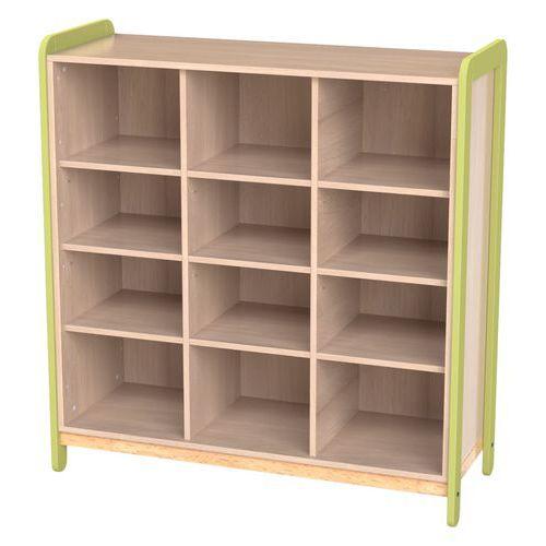 Meuble 3 colonnes 12 niches Lili hauteur 137 cm coloris vert thumbnail image 1