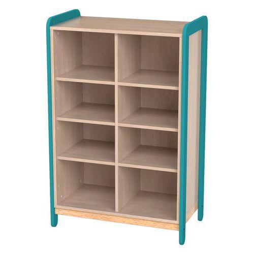 Meuble 2 colonnes 8 niches Lili hauteur 137 cm coloris bleu turquoise thumbnail image 1