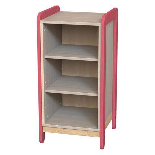 Meuble colonnes + niches Lili 1 colonne/3 cases Ht 98 cm corail thumbnail image 1