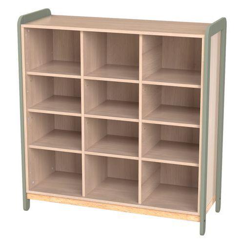 Meuble colonnes + niches Lili 3 col/12cases Ht 137 cm kaki thumbnail image 1