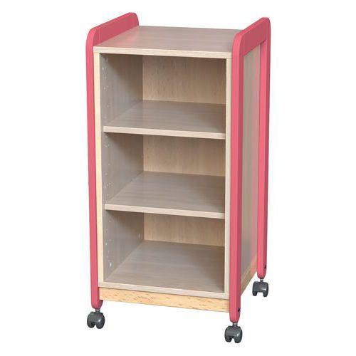 Illustration de : Meuble Lili 1 colonne 3 niches + roulettes