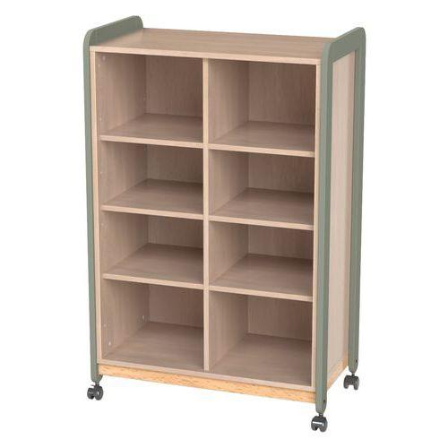 Meuble Lili 2 colonnes 8 niches avec roulettes hauteur 137 cm kaki thumbnail image 1