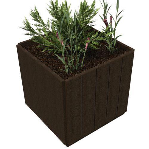 Illustration de : Jardinière Canopée carrée plastique recyclé Espace Urbain