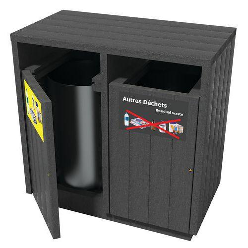 Poubelle Equilibre double tri sac ou bac plastique recyclé Espace Urbain thumbnail image 1
