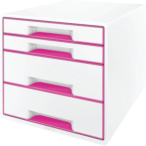 Bloc de classement Leitz WOW, 4 tiroirs Rose thumbnail image 1