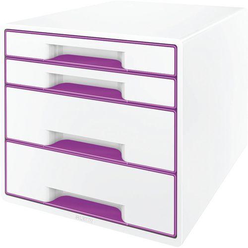 Bloc de classement Leitz WOW, 4 tiroirs Violet thumbnail image 1