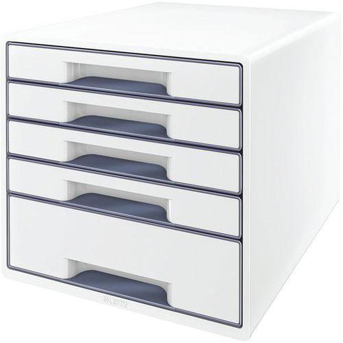 Bloc de classement Leitz WOW, 5 tiroirs Blanc thumbnail image 1