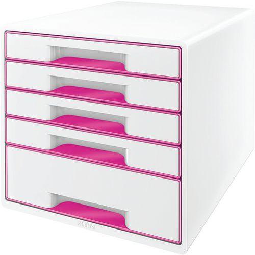 Bloc de classement Leitz WOW, 5 tiroirs Rose thumbnail image 1