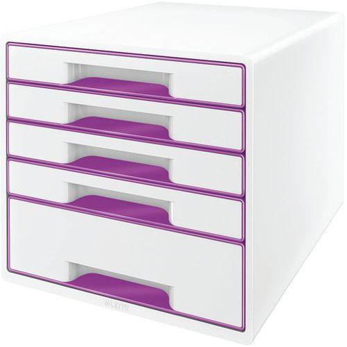 Bloc de classement Leitz WOW, 5 tiroirs Violet thumbnail image 1