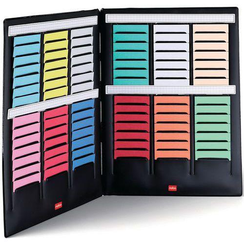 Illustration de : Mini Planning Nobo à fiches T - Métal