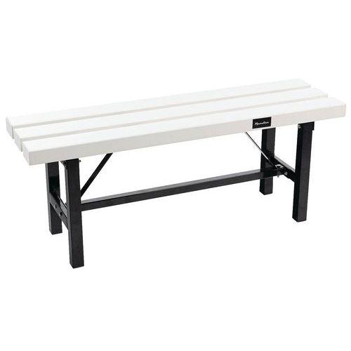 Illustration de : Banc pvc blanc - À monter - Manutan Expert