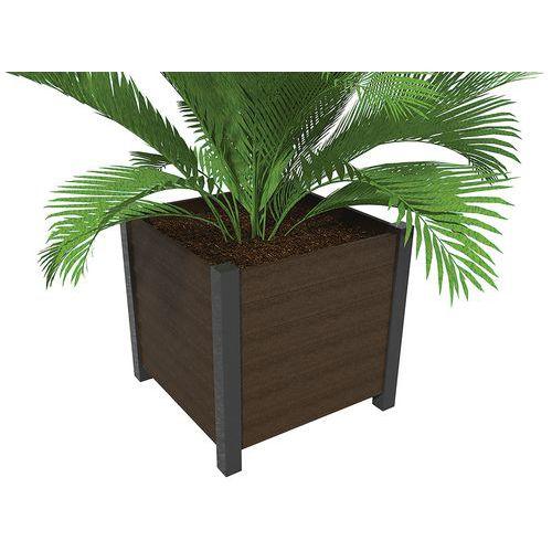 Jardinière Elégance 98 x 98 cm marron 4 pieds laqués anthracite 7016 thumbnail image 1