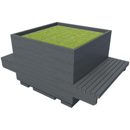 Module jardinière centrale 90 x 90 x 69 cm pour espace détente - marron thumbnail image 1