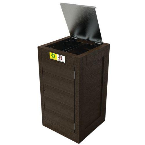 Poubelle Canopée tri - 2 x 60 L - avec trappe - marron thumbnail image 1