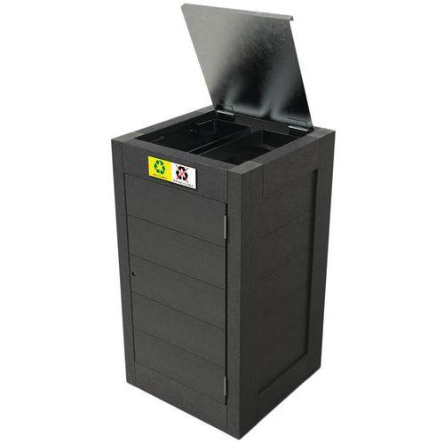 Poubelle Canopée tri - 2 x 60 L - avec trappe - grise thumbnail image 1