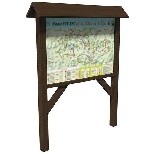 Toit 2 pans pour panneau d information 97 x 145 cm - marron thumbnail image 1