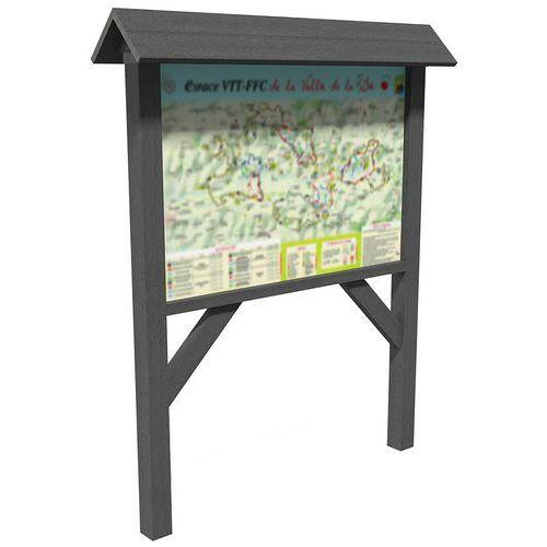 Toit 2 pans pour panneau d information 97 x 145 cm - gris thumbnail image 1