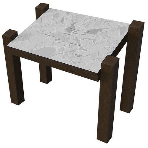 Table d'information 4 pieds hauteur totale 120 cm - visuel 90 x 67 cm - marron thumbnail image 1