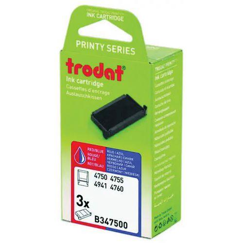 Illustration de : Pack carton 3 cassettes 6/4750/2 - Encre bicolore - Trodat