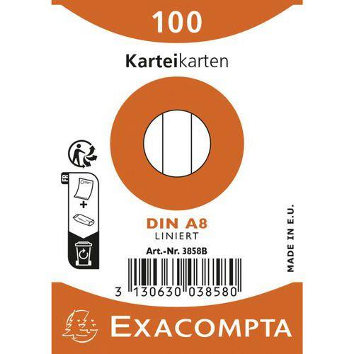 Fiches Bristol A8 ligné sous film assorti - 100 feuilles - Exacompta - Lot de 48 thumbnail image 1