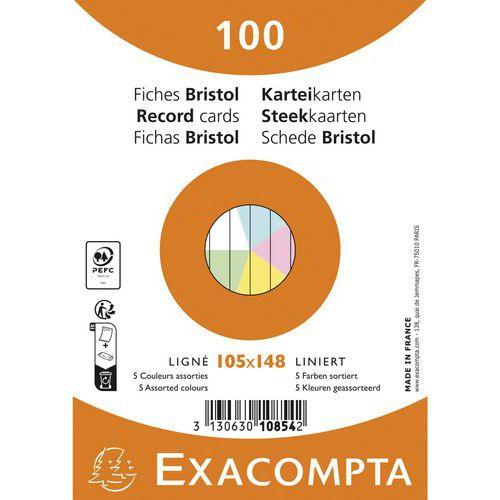 Fiche Bristol sous film ligné non perforé - 105x148 mm - Lot de 20 thumbnail image 1