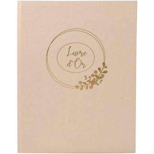 Livre d'or 100 pages tranche or Ringflower - 27x22cm - Beige thumbnail image 1