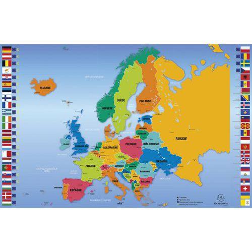 Sous-main rigide en PVC carte de l'Europe - 37,5x57,5cm - Exacompta - Lot de 10 thumbnail image 1