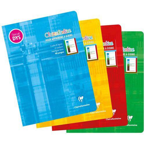Illustration de : Cahier d'écriture spécial DYS 17x22 cm interligne 5mm - Clairefontaine