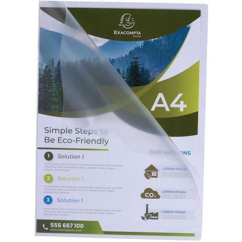 Illustration de : Pochette coin PP 120 microns Forever - Sachet de 100 - Exacompta