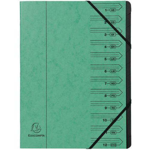 Illustration de : Trieur agrafé à 12 compartiments assorti - Lot de 8 - Exacompta