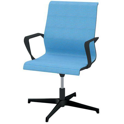 Fauteuil visiteur Dinamica pied coloris noir dossier et assise résille thumbnail image 1