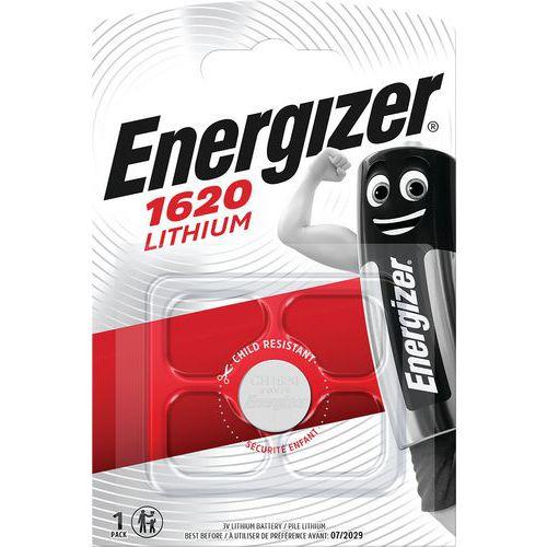 Illustration de : Pile lithium CR1620 pour calculatrices, montres - Energizer