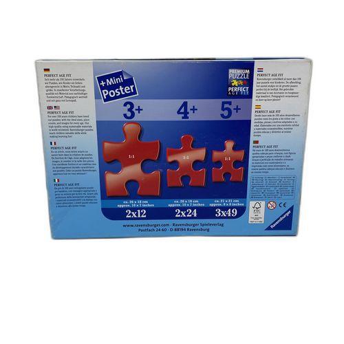 Illustration de : Puzzle - Les dinosaures 3x49 pièces 2013 Reconditionné - Ravensburger