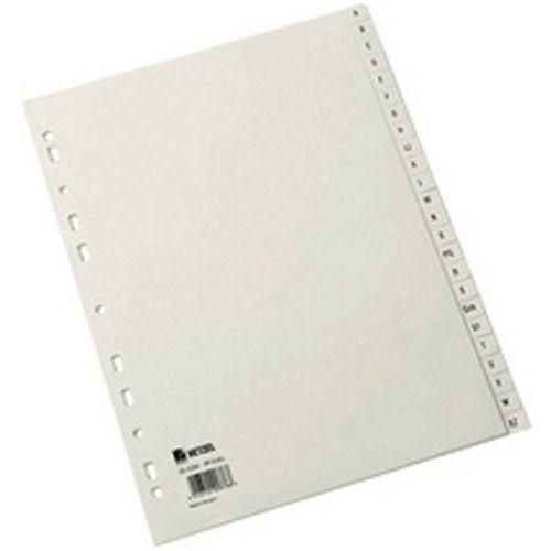 Lot de 6 Intercalaires alphabétiques en plastique, A4, PP,gris thumbnail image 1