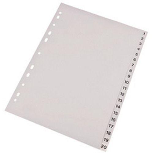 Lot de 12 Intercalaires en plastique, numériques, A4 thumbnail image 1