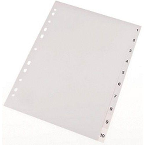 Lot de 12 Intercalaires en plastique, numériques, A4 thumbnail image 1