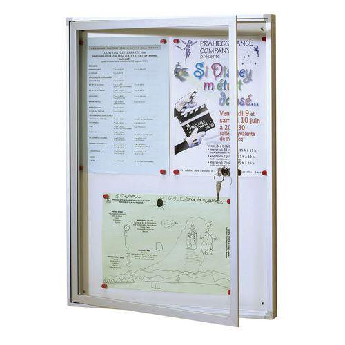 Illustration de : Vitrine intérieure fond tôle laquée Standing Planorga