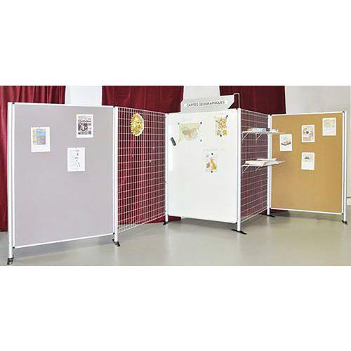 Panneau d'exposition en feutrine Harmony avec pieds coloris gris RAL 9006 thumbnail image 1