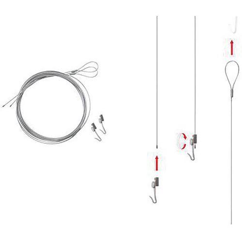 Illustration de : Kit de suspension pour cadre affichage 2 faces Vit'Clac Planorga