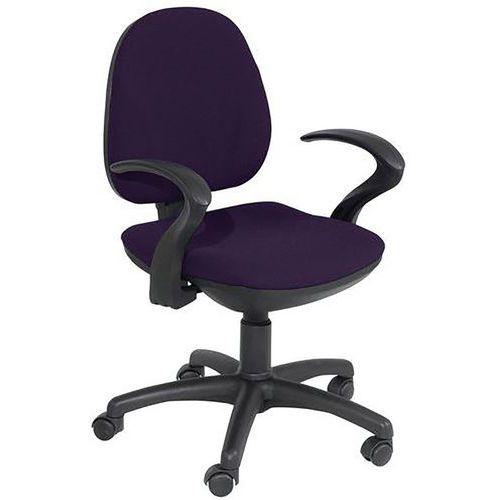 Fauteuil de bureau Aurore contact permanent accoudoirs fixes coloris prune thumbnail image 1