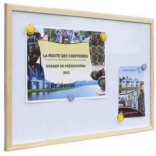 lot 5 panneaux d'affichage cadre bois Fond laqué blanc 40 x 60 cm - 4 A4 thumbnail image 1