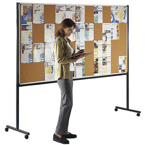 Illustration de : Panneaux d'affichage double face liège sur roulettes Ulmann